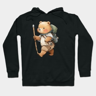 Cute Bear Cartoon Adventurer Adorable Kawaii Animal Hoodie